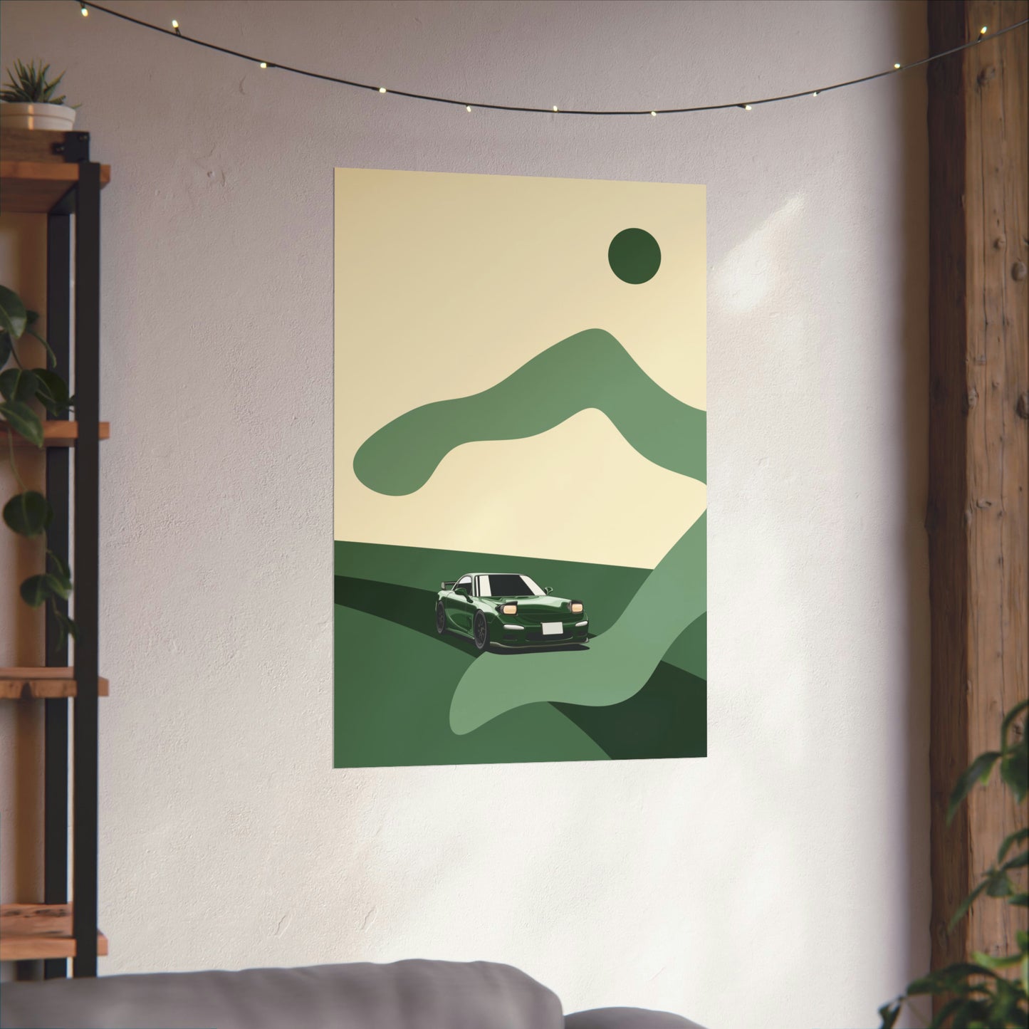 Green Rotary Drive Mazda RX7 FD- Mid Century Print