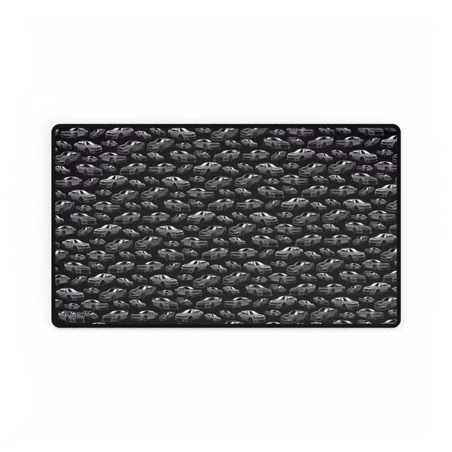 Muscle Car Black and White Desk Mat