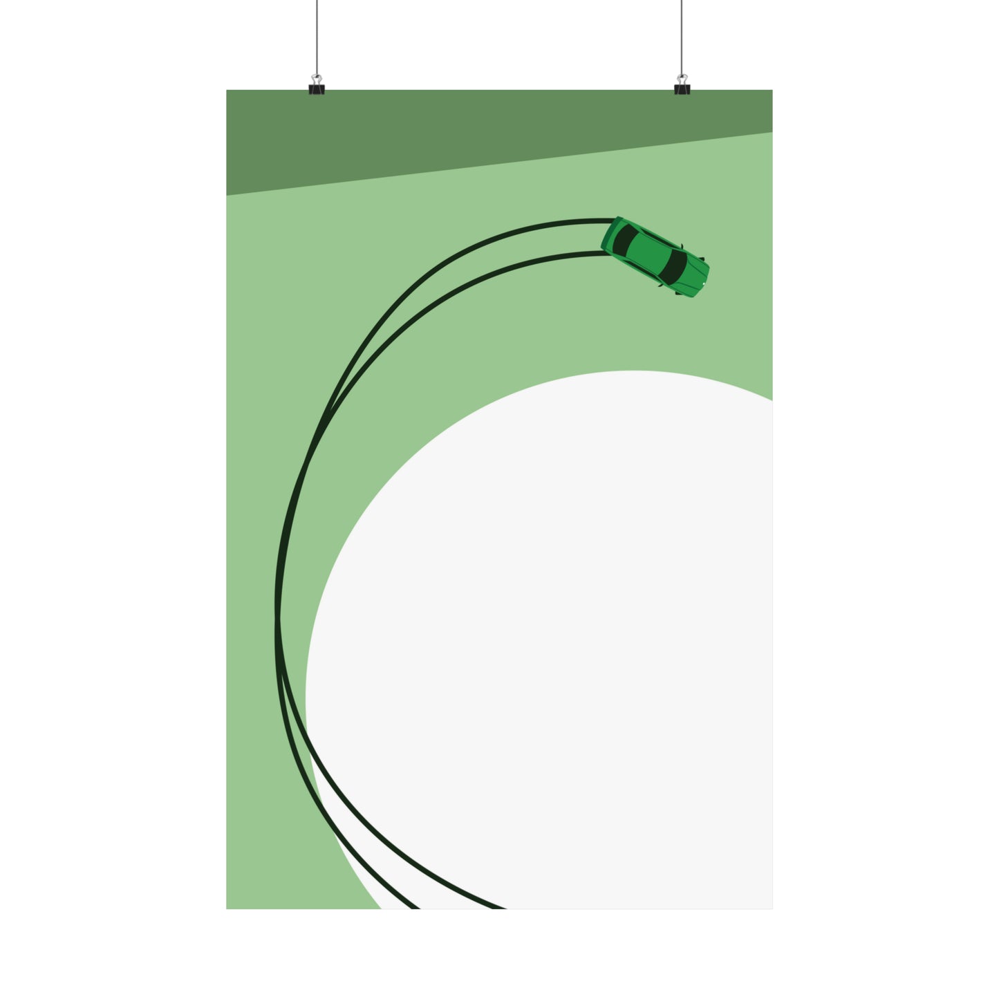 Emerald Drifting - Minimalist Print