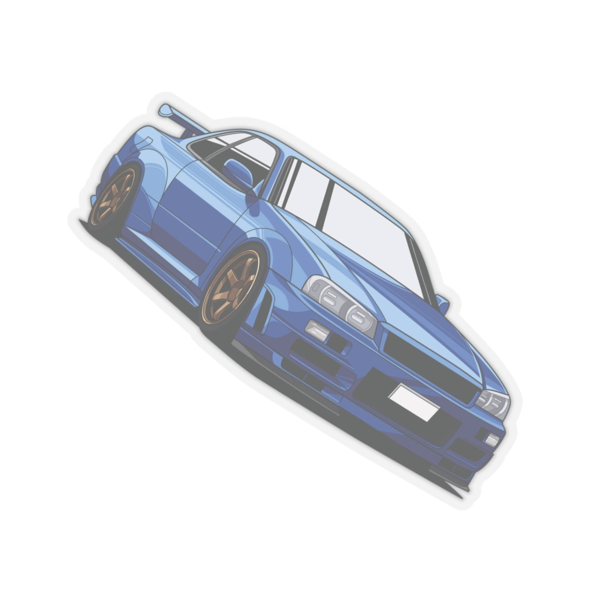 Blue Japanese Car - Cut Sticker