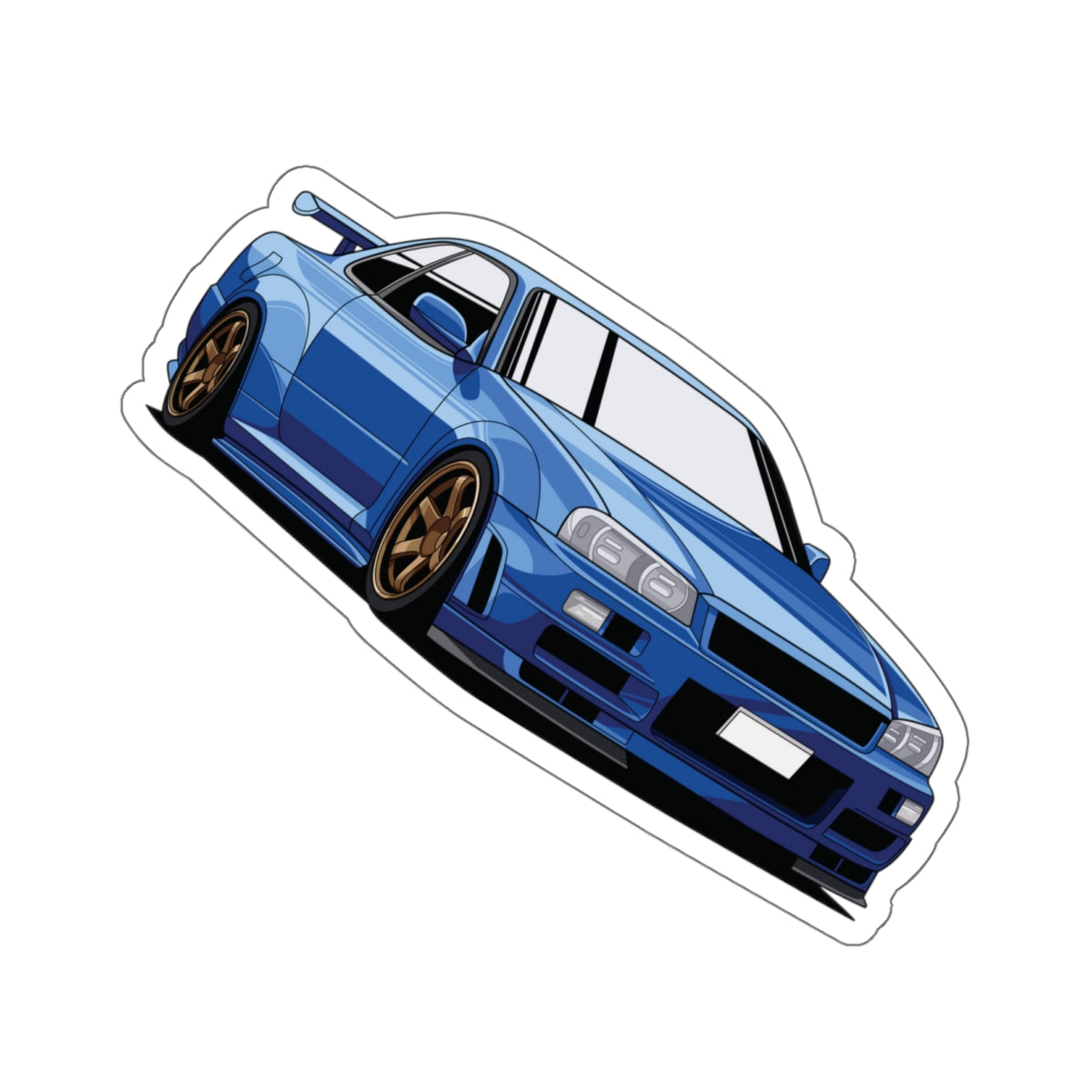 Blue Japanese Car - Cut Sticker